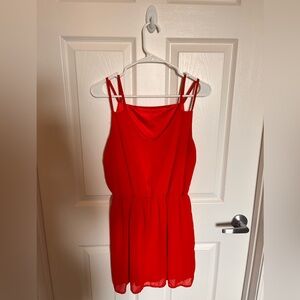 Red shirt dress